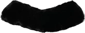 Dolce & Gabbana Black Lamb Fur Collar Women Neck Wrap Womens Scarf