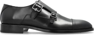 Jimmy Choo London Zwarte Brush Off Leren Monniksriemschoenen - Heren - Nette schoenen - Zwart - 40 EU - Leer - Schoenen