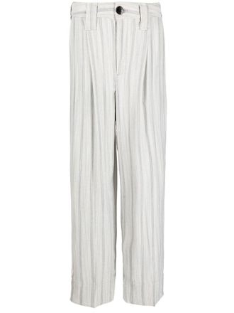Ganni striped suiting trousers - women - Rayon/Ecovero/Polyester/Viscose - 34 - Grey