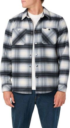 O'Neill Glacier Plaid Snap-Up Overshirt in Tofu at Nordstrom, Size Xx-Large