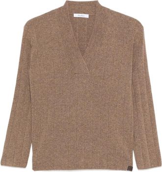 Max Mara Ribbed V-neck Jumper
