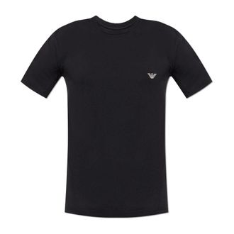 Emporio Armani Ondergoed T-shirt met geborduurd logo - Heren - T-shirts - Zwart - L - Tops