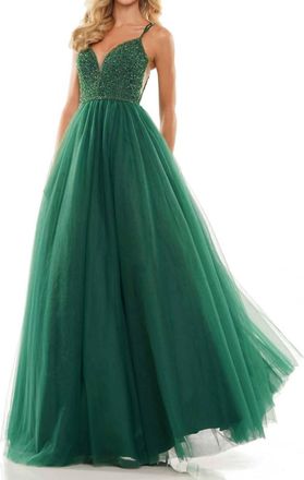 Colors Dress Arianna Gown In Emerald Green