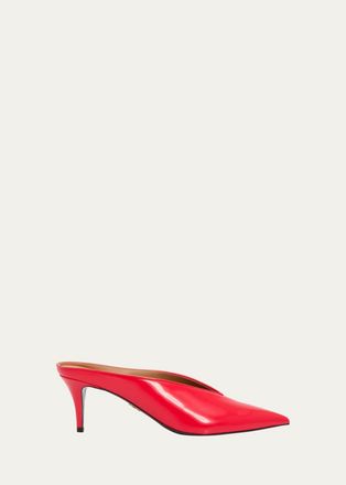 Stella McCartney 60mm Brushed Pointed-Toe Mules