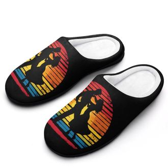 Generic Salsa Dancing Dancer Vintage Womens Slippers Warm House Slippers Indoor House Shoes with Anti-Skid Rubber Sole