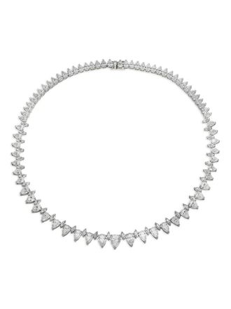 Anabela Chan Love and Tears Eternity diamond necklace - women - Rhodium Vermeil/Lab-Grown Simulated White Diamond - 41 - Silver