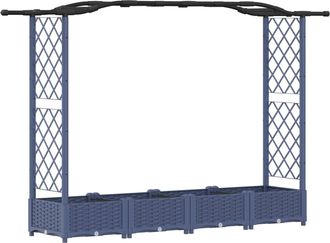 vidaXL Cama Elevada Con Trellis Y Techo Gris 207 X 40 X 123 Cm Pp Vidaxl
