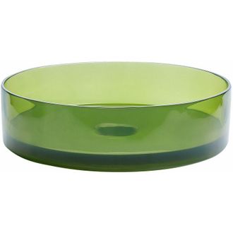 Beliani Beliani - Piano bagno Lavabo rotondo Superficie solida semitrasparente 360 mm Verde Tolosa