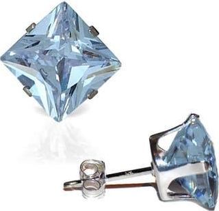A&M Square Cubic Zirconia Birthstone Stud Earrings in Aquamarine at Nordstrom Rack