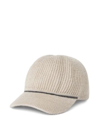 Brunello Cucinelli ribbed-knit baseball cap - Neutrals