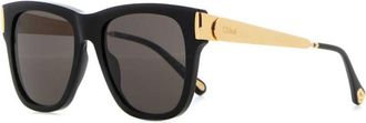 Chlo&eacute; Black Holly Square Sunglasses