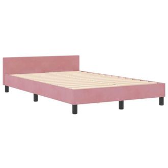 vidaXL Estructura De Cama Con Cabecera Rosa 120 X 190 Cm Terciopelo Vidaxl