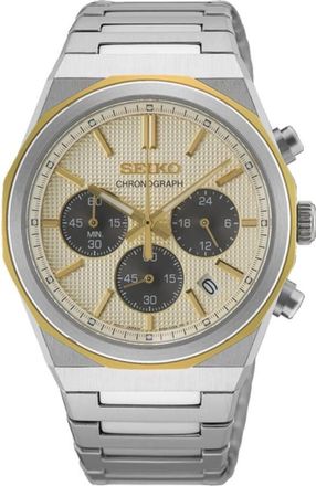 Seiko Essentials Chronograph Quartz Champagne Dial Mens Watch HGK001P1