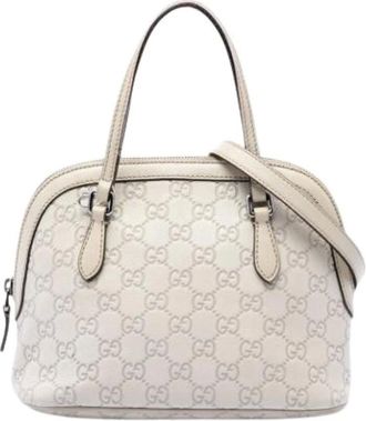 Gucci Pre-owned Satchel - Dames - Pre-owned - Wit - Maat: ONE Size Leer