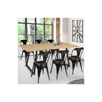 IDMarket Idmarket - havana mesa de comedor extensible 6-8 personas diseño industrial 150/180 cm