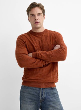 Le 31 Mens Embossed jacquard sweater