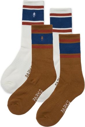 Parks Project Trail Crew Tube Sock 2 Pack in Brown And Natural at Nordstrom, Size X-Small
