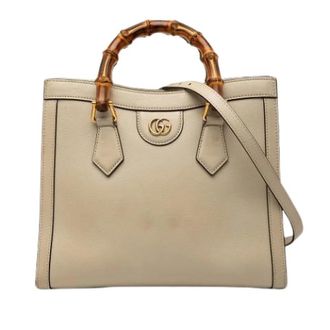 Gucci Pre-owned Satchel - Dames - Pre-owned - Beige - Maat: ONE Size Leer