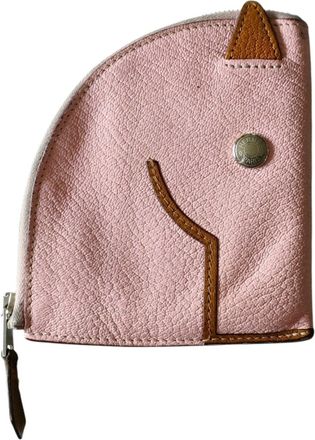 Herm&egrave;s Kara Rose Sakura Chevre Leather Coin Purse/Coin Case (Pre-Owned)