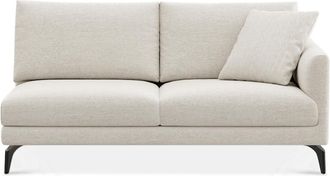 Castlery Lena Right Arm 2 Seater Sofa Customized, (Performance Classic Twill) Cream (Matte Black Legs), Spill Resistant, Removable Covers for Sofas by Castlery