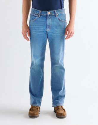 Wrangler Bootcut-Jeans WRANGLER, Herren, Gr. 31, L&auml;nge 34, vintage_worn, Denim/Jeans, Obermaterial: 99% Baumwolle, 1% Elasthan, bootcut fit lang, Jeans Bootcut