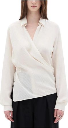 Ann Demeulemeester Dames, Blouses & Shirts, Wit, Maat: M Katoen