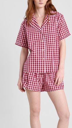 Sleepy Jones Corita Pajama Set in Large Red Gingham at Nordstrom, Size Xx-Large