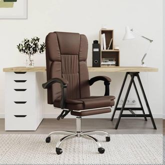 vidaXL Vidaxl Poltrona Da Ufficio Reclinabile Marrone In Similpelle