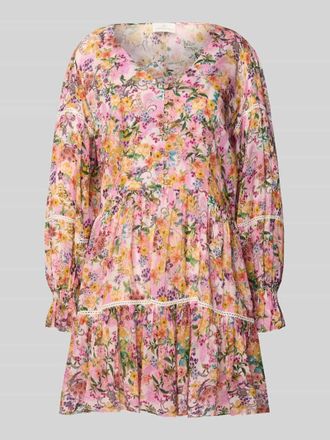 Watercult Knielanges Kleid aus reiner Viskose im Stufen-Look in Offwhite, Gr&ouml;&szlig;e L