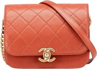 Chanel Pre-owned Elegante Flap Tas met Kettingdetail - Dames - Vintage Schoudertas - Rood - ONE Size - Vintage