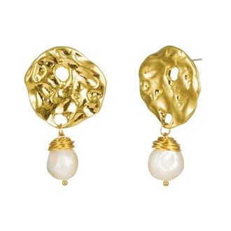 Hollywood Sensation Baroque Pearl Drop Earrings with Hammered Earrings in Gold at Nordstrom