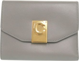 Celine Gray Leather Wallet (Tri-Fold) (Pre-Owned)