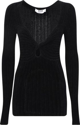 Msgm Twist Detailing Sweater - Dames - Longsleeves - Zwart - M - Tops