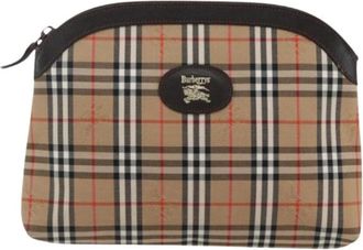 Burberry Pre-owned Clutches, female, Beige, Size: ONE SIZE Pre-owned Canvas Clutch