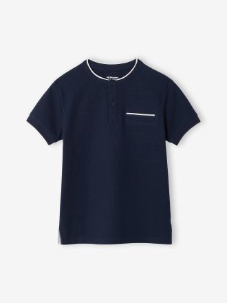 Vertbaudet Polo gar&ccedil;on col Mao marine