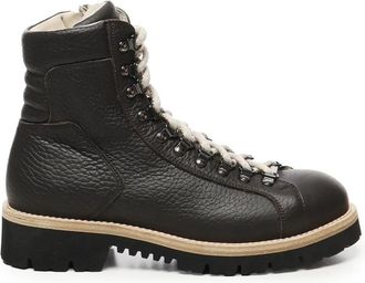 Eleventy Koeienhuid Veterschoenen Cacao Kleur - Heren - Veterlaarzen - Bruin - 40 EU - Leer - Schoenen