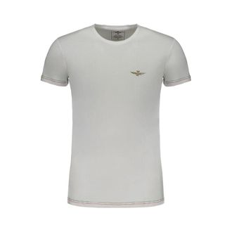 Aeronautica Katoenen T-shirt met print en logo - Heren - T-shirts - Wit - L - Katoen - Tops
