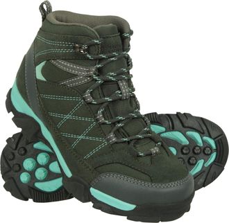 Mountain Warehouse Trail Kids Waterproof Boots - Synthetic Mesh Upper Girls & Boys Shoes, EVA Footbed, High Traction - Best for Spring Summer, Hiking & Outdoors Teal Jun