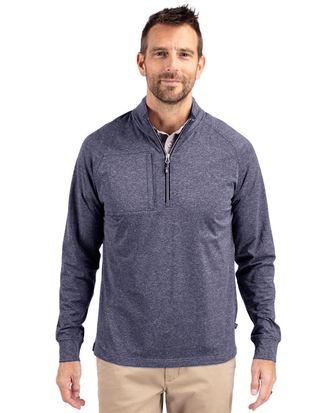 Cutter & Buck Adapt Eco Knit Heather Mens Quarter Zip Pullover