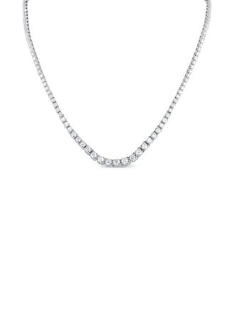 Luxury Bazaar 14K white gold diamond tennis necklace - Silver