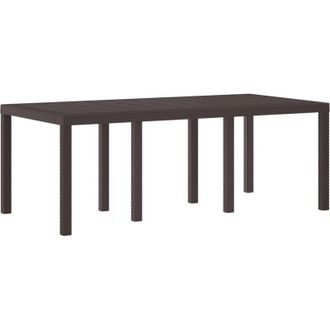vidaXL Mesa De Jard&iacute;n Marr&oacute;n 200 X 100 X 73 Cm Rat&aacute;n Sint&eacute;tico Vidaxl