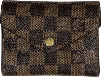 Louis Vuitton Brown Red Color Wallet (Tri-Fold) (Pre-Owned)