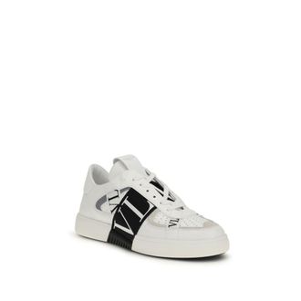 Valentino Garavani Mens White Calf Leather Bos Taurus Low Top Sneakers