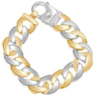 Pompeii3 Mens Rounded Heavy Cuban 14k Gold (137gram) or Platinum (257gram) 19.5mm Link Bracelet 9.5