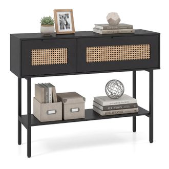 Costway Costway Console Consolle Ingresso Tavolo Mobile Mobiletto Tavolino Table Legno Metallo Moderno Slim Stretta Salvaspazio Classico Corridoio Entrata Sog