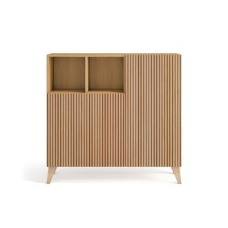 HERDASA Zapatero melamina roble dorado puertas impresas vallado 87x90x27 cm