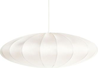 Beliani L&aacute;mpara Colgante De Dise&ntilde;o Moderno L&aacute;mpara De Techo Pantalla De Nylon Sint&eacute;tico Blanco Crema Guacara