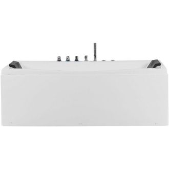 Beliani Ba&ntilde;era De Hidromasaje De Acr&iacute;lico Sanitario Blanco Individual 173 X 81 Cm Rectangular Estilo Moderno Moor