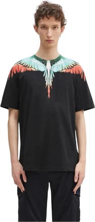 Marcelo Burlon Iconische Vleugelprint T-Shirt - Heren - T-shirts - Zwart - XS - Katoen - Tops
