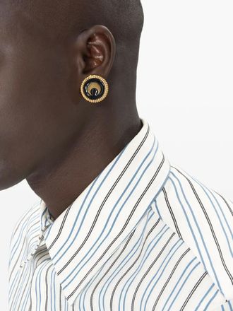 Marine Serre Oorbellen met bedel en stud - Goud